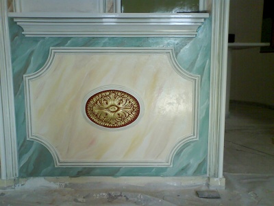Decoration of plaster iconostasis St. Trias Mesogea
