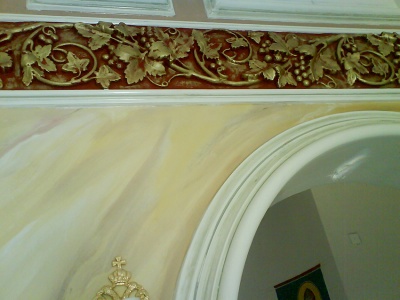 Decoration of plaster iconostasis St. Trias Mesogea
